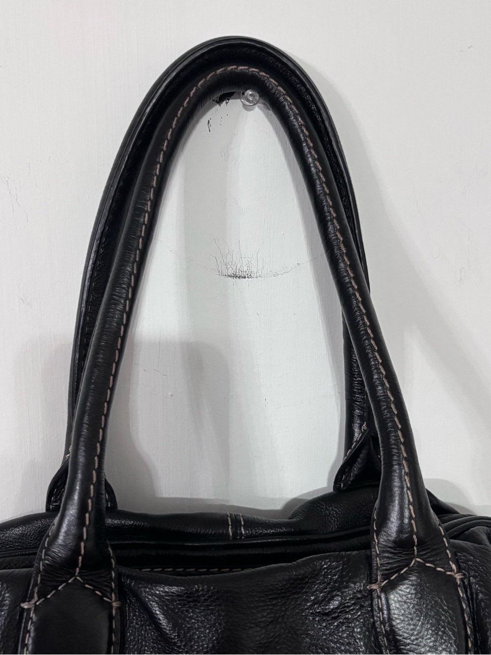 Marc by Marc Jacobs vintage Black Pebbled Satchel Zip Buckle Logo Silver HW - Picture 9 of 15